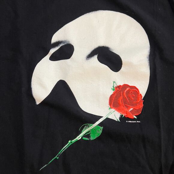 Vintage 80s All Sport Phantom of the Opera Black Tee USA Made Single Stitch XL - Picture 2 of 8